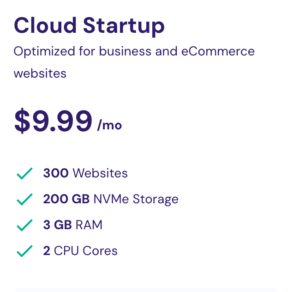 Hostinger Cloud Startup hosting